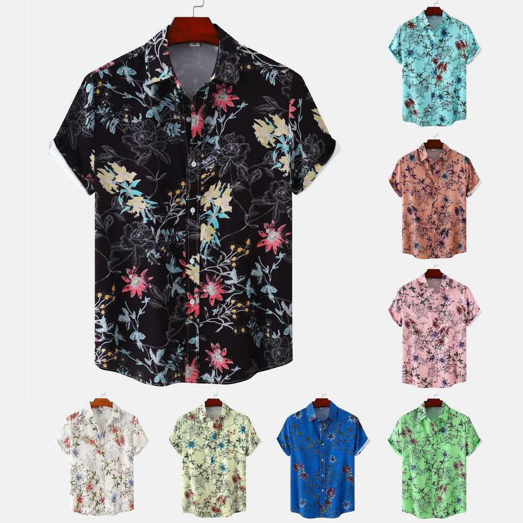 Women's Short Sleeve Shirt with Floral Accents and Modern Cut
