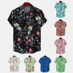 Women's Short Sleeve Shirt with Floral Accents and Modern Cut