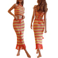 Women's Crochet Bikini Top and Maxi Skirt Set