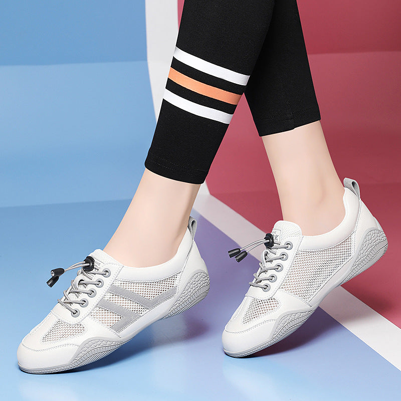 Women's Breathable Casual Sneakers with Elastic Lacing System and Non-Slip Sole