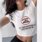 Women's Graphic Slogan Crop T-Shirt
