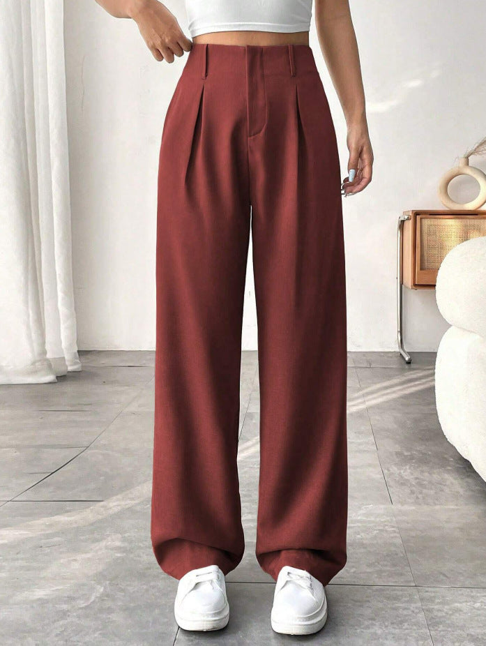 Elegant Wide-Leg Pleated Trousers