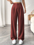 Elegant Wide-Leg Pleated Trousers