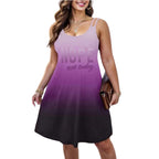 Women's Sleeveless Summer Dress with V-Neck and Gradient