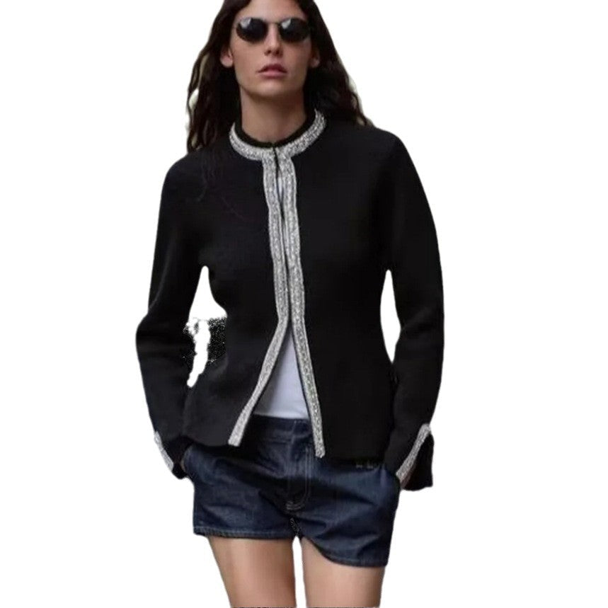 Women's Elegant Blazer with Fine Trim Details