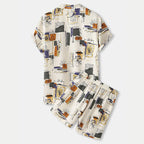 Women's Fashionable Short-Sleeve Set with Floral Pattern