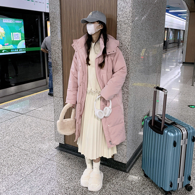 Women's Long Quilted Coat with Practical Pockets
