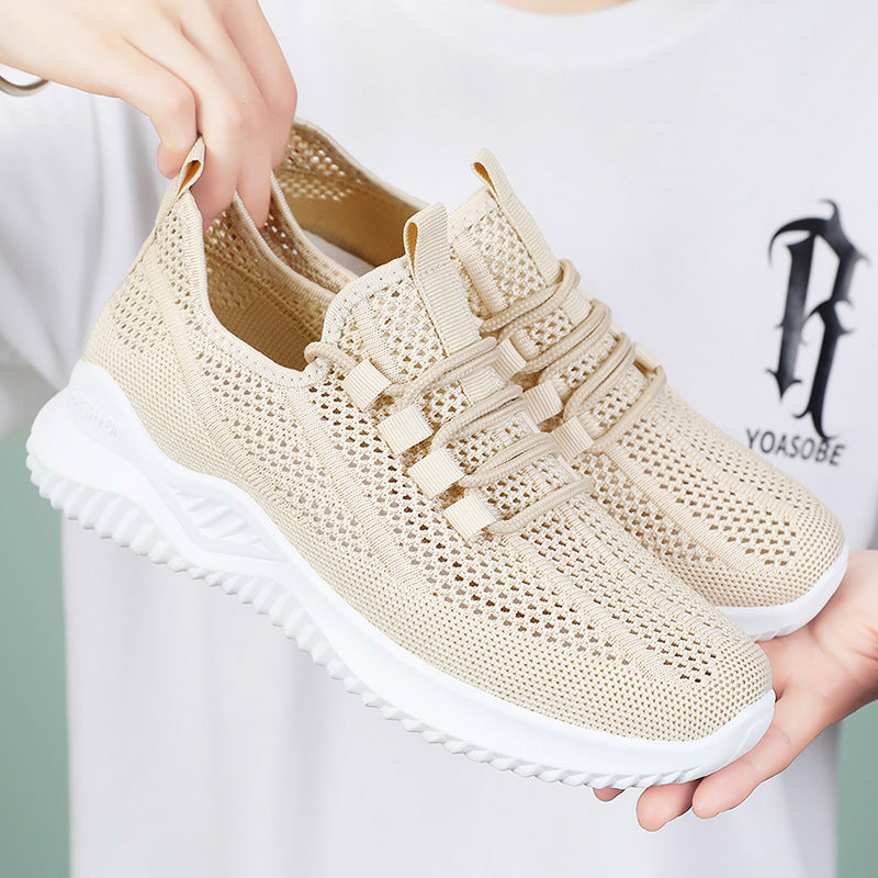 Women's Breathable Sneakers with Elastic Lacing System