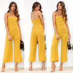 Women's Jumpsuit with Thin Straps and Elegant Wide Leg