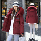 Elegant and Warm Winter Jacket with Detachable Faux Fur Collar