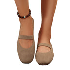 Women's Ballet Flats with Elastic Knit Design