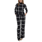 Women's Elegant Knit Loungewear Set with Graphic Pattern