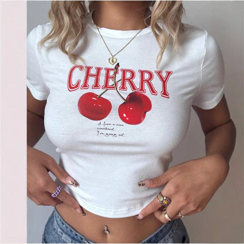 Women's Blood Pressure Print Crop T-Shirt