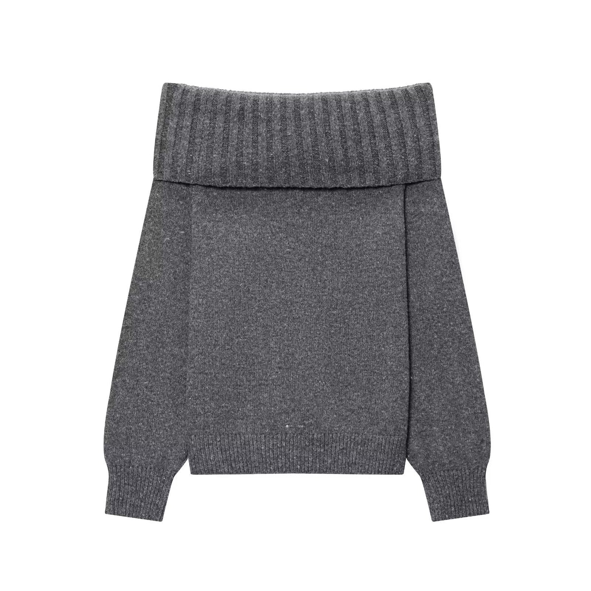 Women's Elegant Knit Sweater with Dropped Shoulders