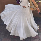 Women's Maxi Skirt with Elastic Waistband and Side Pockets