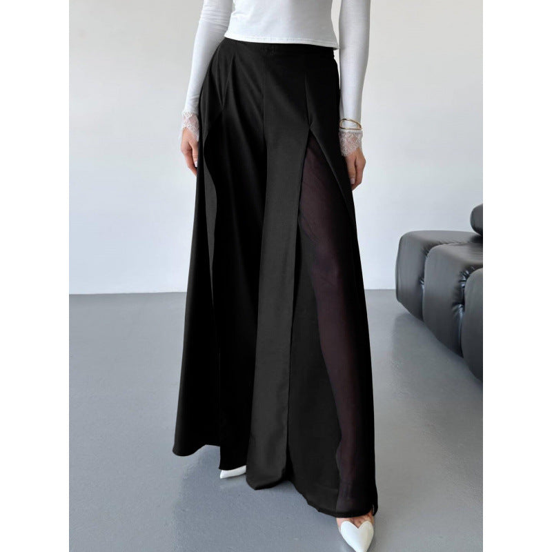 Elegant Long Trousers with Side Slits