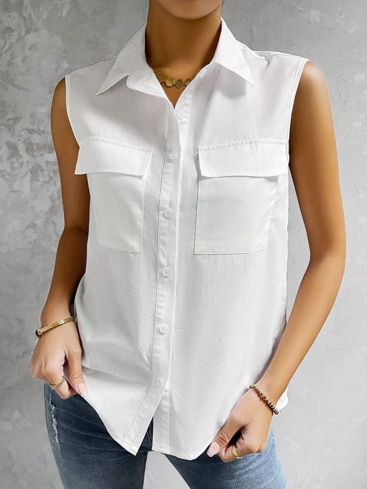 Sleeveless Shirt Blouse