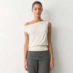 Women's Asymmetrical Striped Top