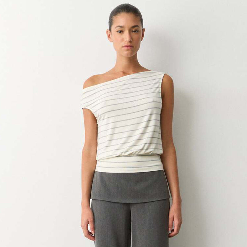 Women's Asymmetrical Striped Top