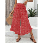 Women's Wide-Leg Lounge Pants with Polka-Dot Pattern