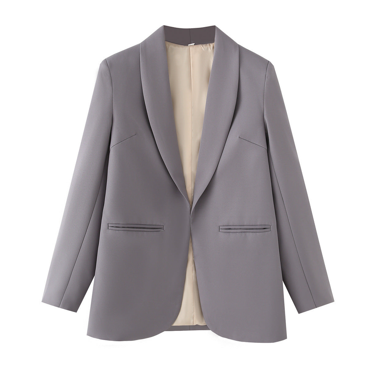 Women's Elegant Blazer with Modern Cut and Practical Pockets