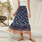 Women's Maxi Skirt with Playful Floral Pattern