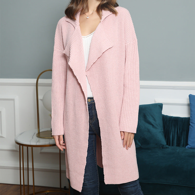 Women's Knit Coat with Casual Cut and Modern Details