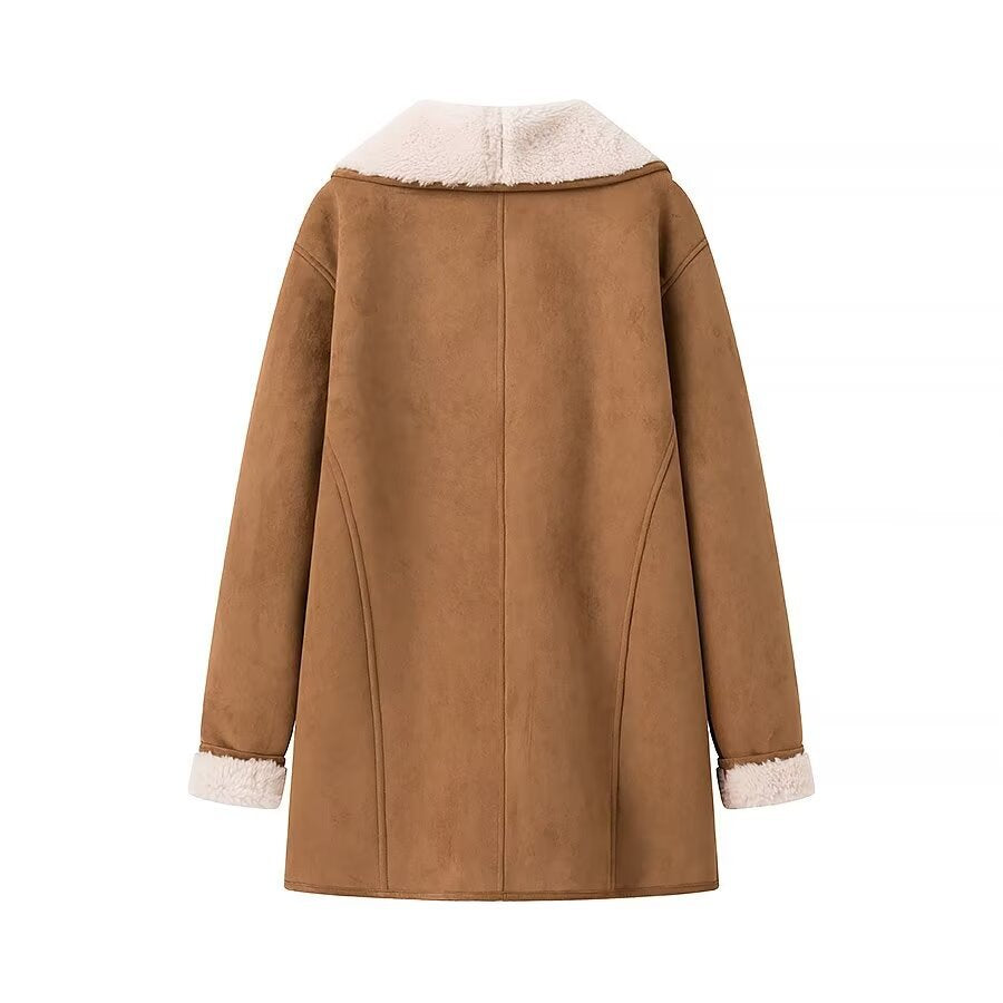 Women's Casual Coat with Extra Soft Lining and Button Placket