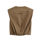 Women's Cargo Pants with Side Pockets and Zipper Details