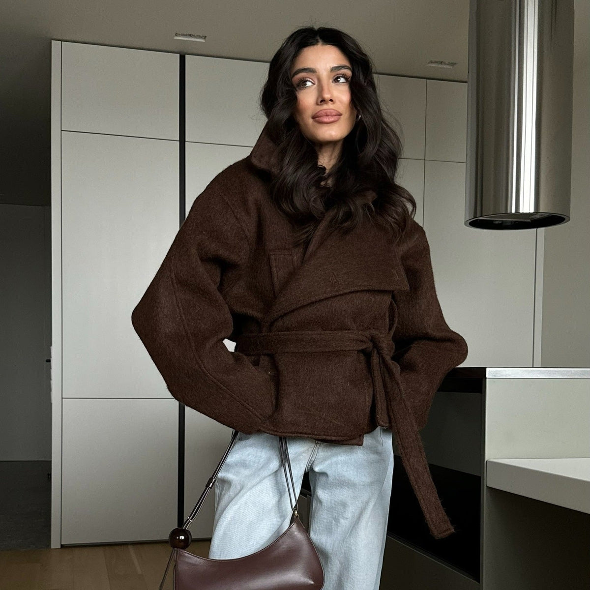 Women's Cozy Soft Crop Pullover Set with Zipper Collar