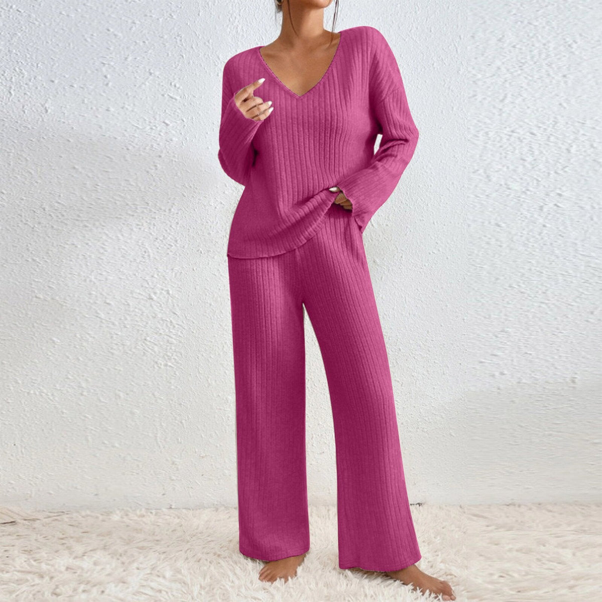 Women's Casual Knit Loungewear Set