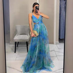 Women's Evening Dress with Flowy Chiffon and Wrap Look