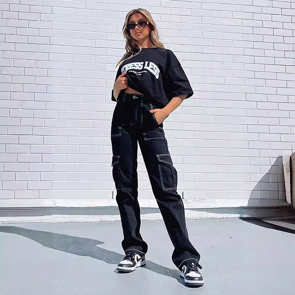 Women's Cotton-Blend Cargo Pants