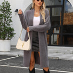 Women's Fluffy Open-Front Knit Cardigan