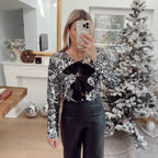 Women's Elegant Lurex Party Jacket with Ruffles and Bows