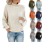 Women's Cozy High-Neck Sweater with Textured Knit