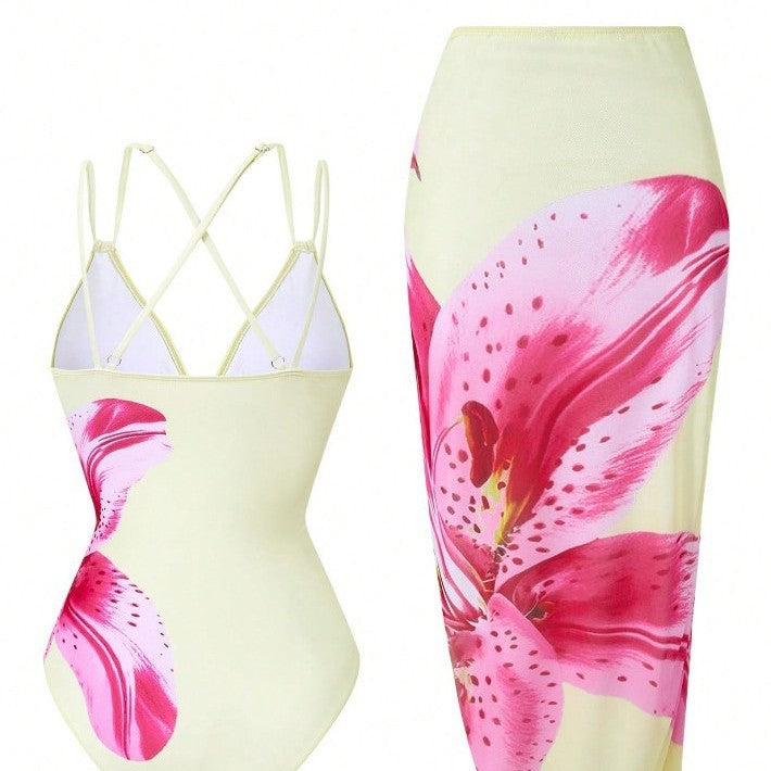 Women's Swimsuit with Elegant Floral Print