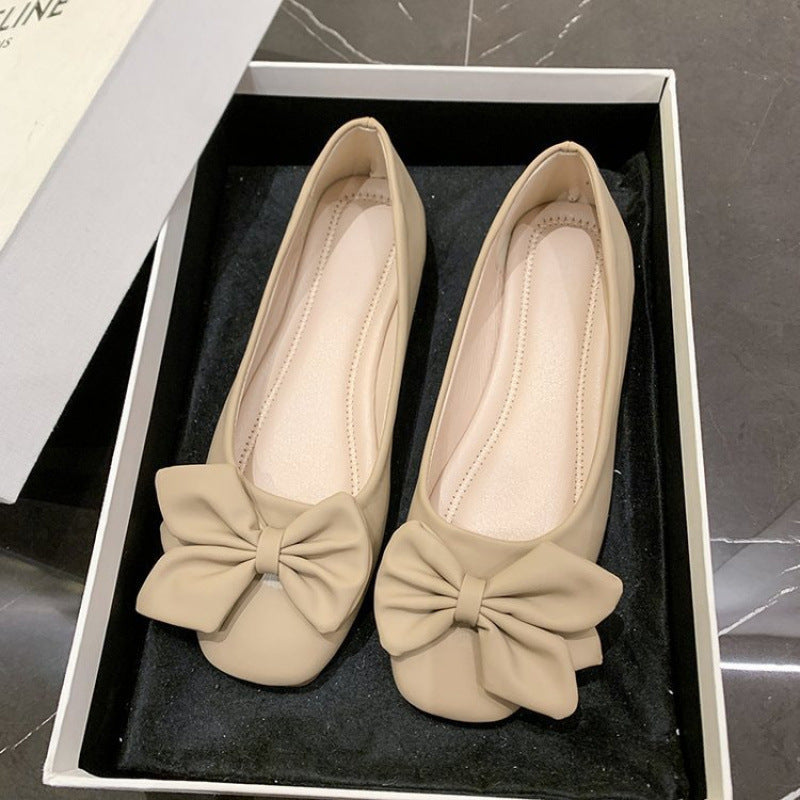 Women's Ballet Flats with Elegant Bow Detail