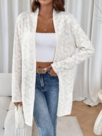 Women's Elegant Cardigan with Floral Motifs