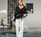 Blouse with Lace Detail and Relaxed Fit