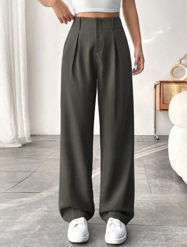 Elegant Wide-Leg Pleated Trousers