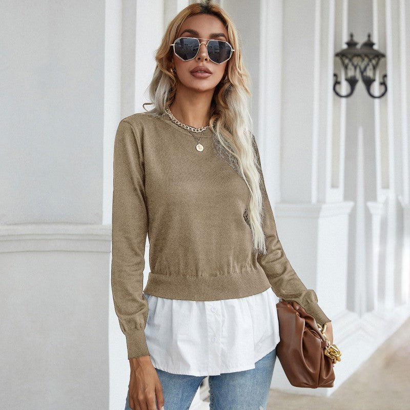 Women's Fashion Layered-Look Pullover