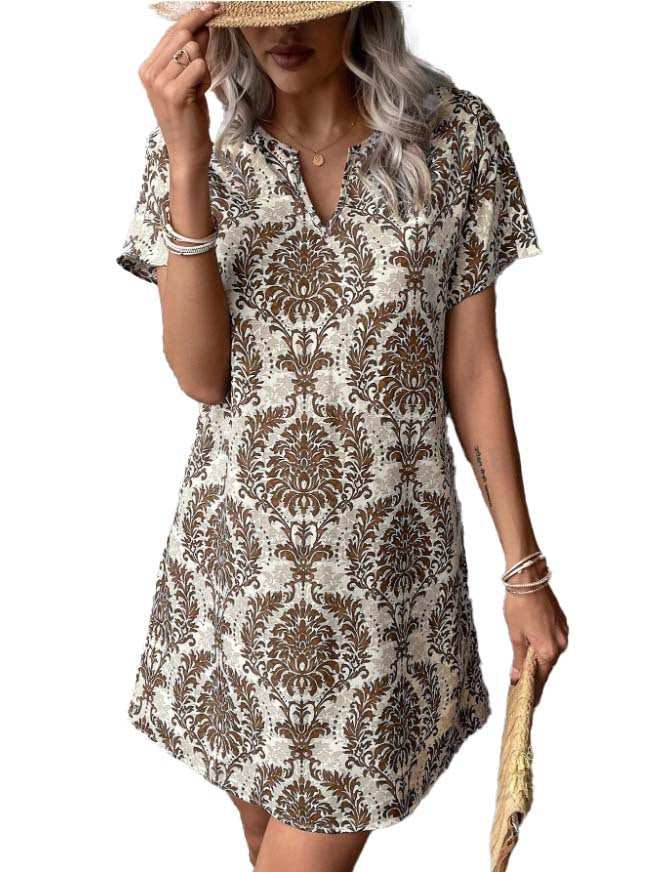 Women's Casual Floral V-Neck Dress
