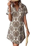 Women's Casual Floral V-Neck Dress
