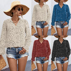 Women's Patterned V-Neck Blouse