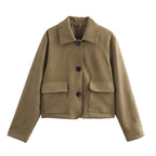 Women's Cropped Utility Jacket with Practical Pockets and Modern Cut