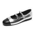 Women's Double-Strap Metallic Ballet Flats