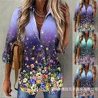 Women's Floral Print Shirt Blouse