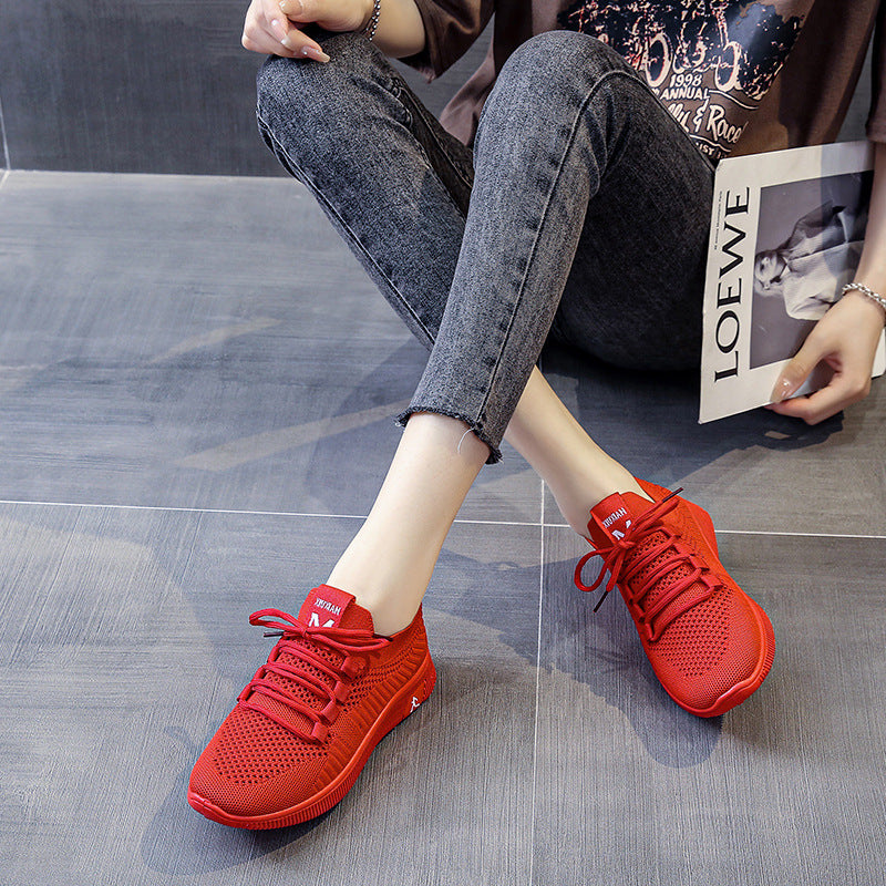 Women's Breathable Sport Sneakers with Flexible Shaft and Non-Slip Sole