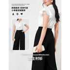Women's Blouse with Ruffled Sleeves and Feminine Bow